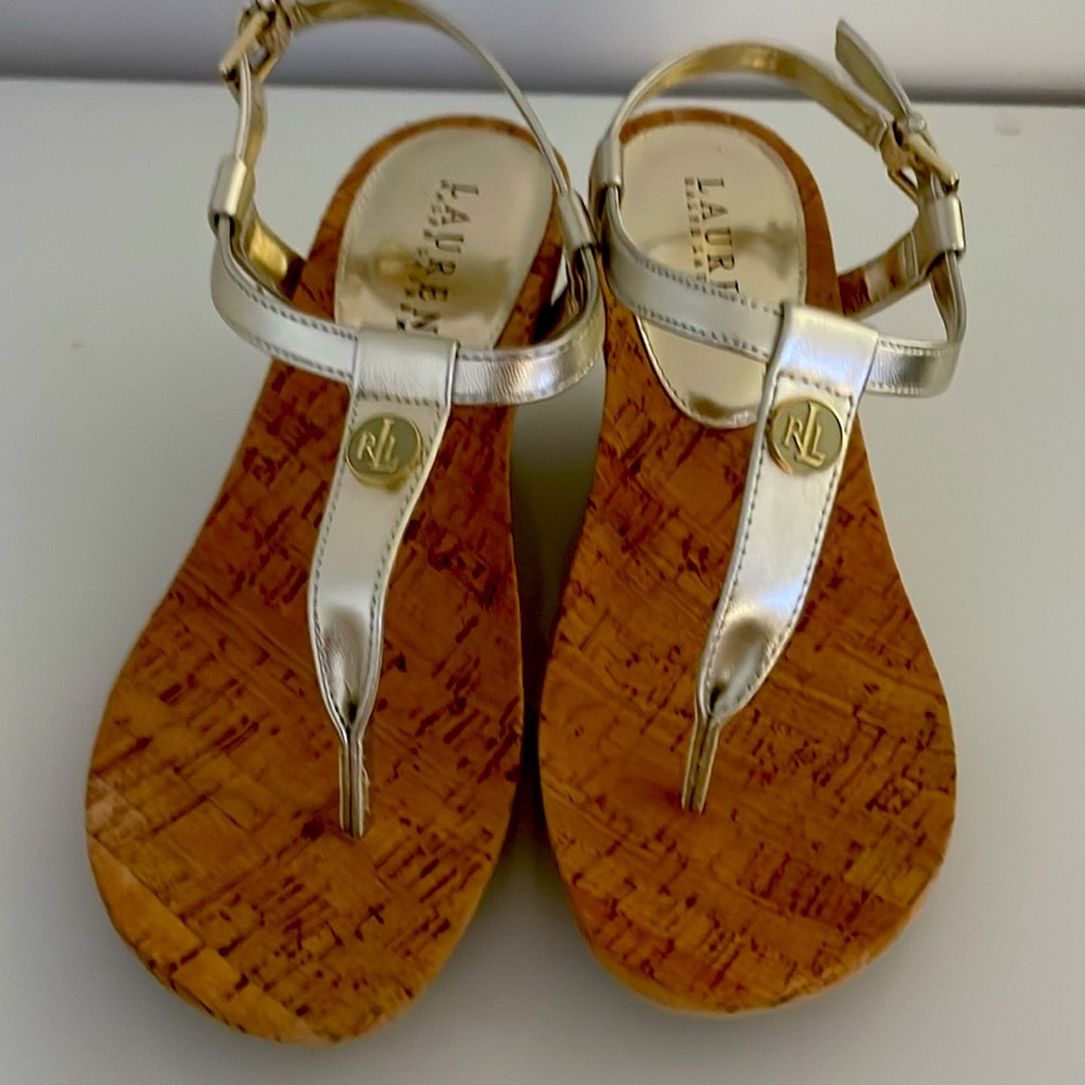 Lauren Ralph Lauren New Sandals Reeta Size 7.5m. Colour Platino